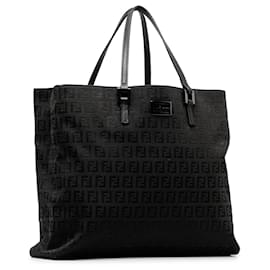 Fendi-Bolsa de lona preta de abobrinha Fendi-Preto