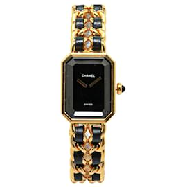 Chanel-Chanel Gold Quartz Stainless Steel Premiere Chaine Watch-Black,Golden