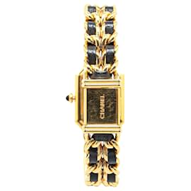 Chanel-Chanel Gold Quartz Stainless Steel Premiere Chaine Watch-Black,Golden