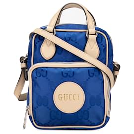 Gucci-Bolso satchel Off The Grid de nailon con GG azul de Gucci-Azul