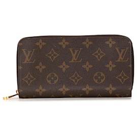 Louis Vuitton-Cartera con cremallera y monograma marrón Louis Vuitton-Castaño