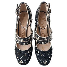 Escarpins Sam Edelman en cuir noir avec perles Noir Multicolore