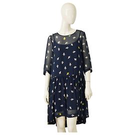Robe Max & Co bleue à imprimé fusée et manches 3/4 Bleu