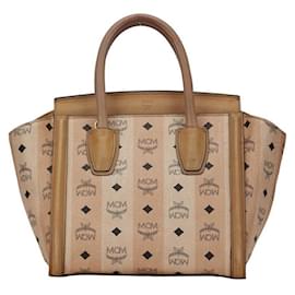 MCM-MCM Visetos Canvas & Leather Tote Bag Leather Tote Bag in Good condition-Other