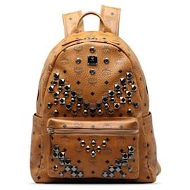 MCM-MCM Visetos Studded Stark Backpack Canvas Backpack in Good condition-Other