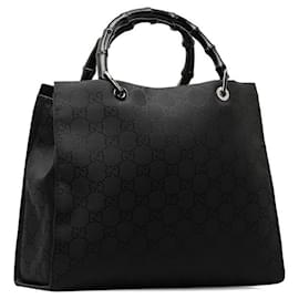 Gucci-Gucci GG Nylon Bamboo Handbag Canvas Handbag 002 1010 in good condition-Other