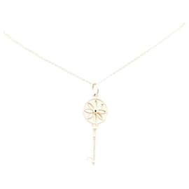 Tiffany & Co-Tiffany & Co. Halskette mit Daisy-Schlüsselanhänger, Metallhalskette, guter Zustand-Andere
