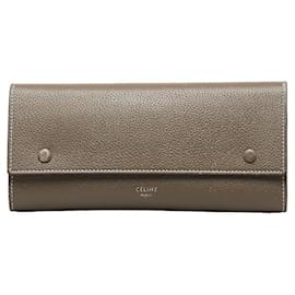 Céline-Celine Leather Flap Long Wallet Leather Long Wallet in Good condition-Other