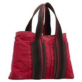 Hermès-Sac tote en toile MM horizontal Hermes-Rouge