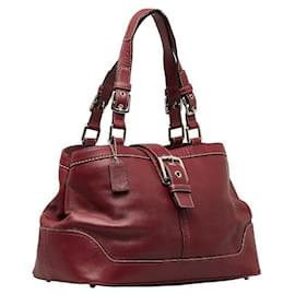 Coach-Coach Leather Hampton Carryall Bag Leather Handbag F12602 in good condition-Other