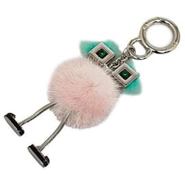 Fendi-Fendi Monster Fur Bag Charm Natural Material Key Chain in Good condition-Other