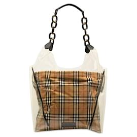 Burberry-Burberry House Check Canvas & PVC Shoulder Bag Canvas Shoulder Bag in Good condition-Other
