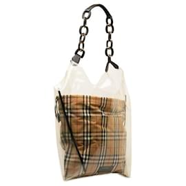 Burberry-Burberry House Check Canvas & PVC Shoulder Bag Canvas Shoulder Bag in Good condition-Other