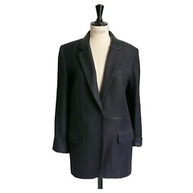 BARBARA BUI Veste lin bleu violine superbe T38 Bleu