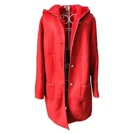 Paule Ka-Cappotto in pelle di montone di Paule Ka-Rosa,Rosso