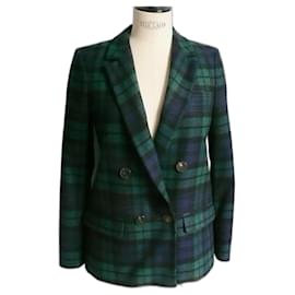 SéZane-SEZANE Christie tartan jacket sold out T32-Navy blue