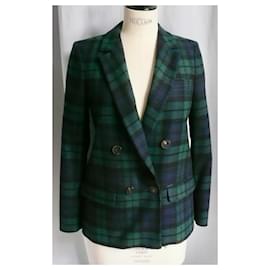 SéZane-SEZANE Christie tartan jacket sold out T32-Navy blue