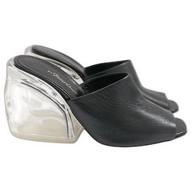 3.1 Phillip Lim Phillip Lim Plexi Heel Mules Black