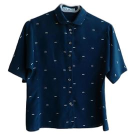 Camicetta Chloé in seta blu con stampa geometrica Blu