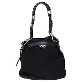 Prada-PRADA Shoulder Bag Nylon Black Auth 72630-Black