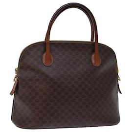 Céline-CELINE Macadam Canvas Hand Bag PVC Brown Auth bs13750-Brown
