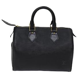 Louis Vuitton-Louis Vuitton Epi Speedy 25 Hand Bag Black M43012 LV Auth 72561-Black