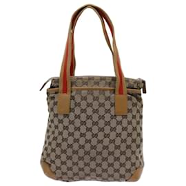 Gucci-Borsa tote GUCCI in tela GG Sherry Line beige rosso marrone 019 0402 auth 72709-Marrone,Rosso,Beige