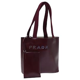 Prada-PRADA Hand Bag Leather Bordeaux Auth 71872-Other