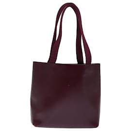 Prada-PRADA Hand Bag Leather Bordeaux Auth 71872-Other
