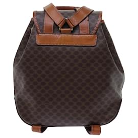 Céline-CELINE Macadam Canvas Backpack PVC Brown Auth 71885-Brown