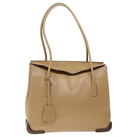 Prada-PRADA Shoulder Bag Leather Khaki Auth 72013-Khaki