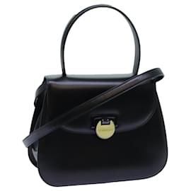 Givenchy-GIVENCHY Hand Bag Leather 2way Black Auth 71566-Black