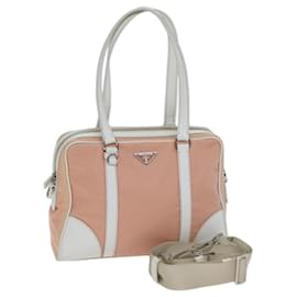 Prada-Prada Hand Bag Nylon 2Way Pink Auth ki4404-Pink