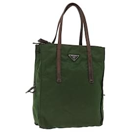 Prada-PRADA Hand Bag Nylon Khaki Auth 72610-Khaki