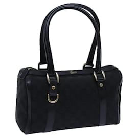 Gucci-GUCCI GG Canvas Shoulder Bag Black Auth 72519-Black