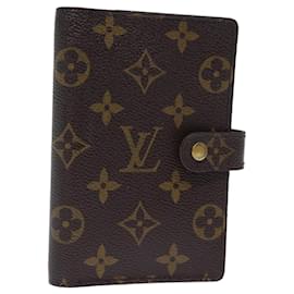 Louis Vuitton-LOUIS VUITTON Monogramm Agenda PM Tagesplaner Cover R.20005 LV Auth 72125-Monogramm