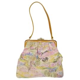 Fendi-FENDI Hand Bag Canvas Beige Pink Auth 71568-Pink,Beige
