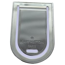 Louis Vuitton-LOUIS VUITTON Pans Abie Porto Adresse Geldklammer Metall Silber M65067 Auth 71439-Silber