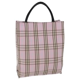 Burberry-BURBERRY Nova Check Handtasche Canvas Pink Auth 72132-Pink