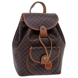 Céline-CELINE Macadam Canvas Backpack PVC Brown Auth 71899-Brown
