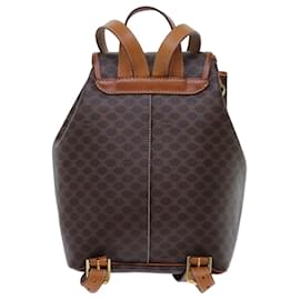 Céline-CELINE Macadam Canvas Backpack PVC Brown Auth 71899-Brown