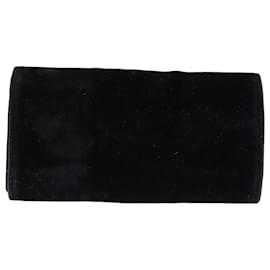 Chanel-CHANEL COCO Mark Jewelry case Cosmetic Pouch Velor Black CC Auth bs13683-Black