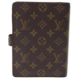 Louis Vuitton-LOUIS VUITTON Monogramm Agenda MM Tagesplaner Cover R20105 LV Auth 71409-Monogramm