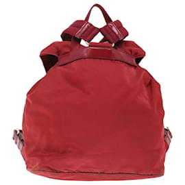 Prada-PRADA Backpack Nylon Red Auth 71295-Red