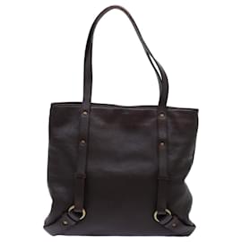 Burberry-BURBERRY Tote Bag Leather Brown Auth bs13779-Brown