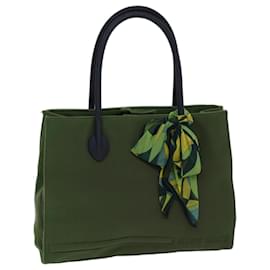 Miu Miu-Miu Miu Bolsa de Mão Lona Verde Auth bs13867-Verde