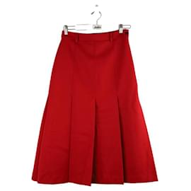 Ami-wrap wool skirt-Red