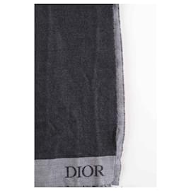 Dior-cachecol de lã-Cinza