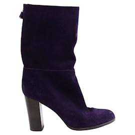 Sergio Rossi-Suede boots-Purple