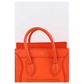 Céline-Luggage Phantom leather shoulder strap-Orange